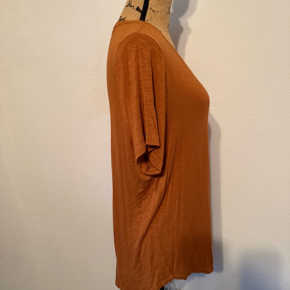 Rust orange short sleeve v-neck t-shirt XL - Picture 4 of 8